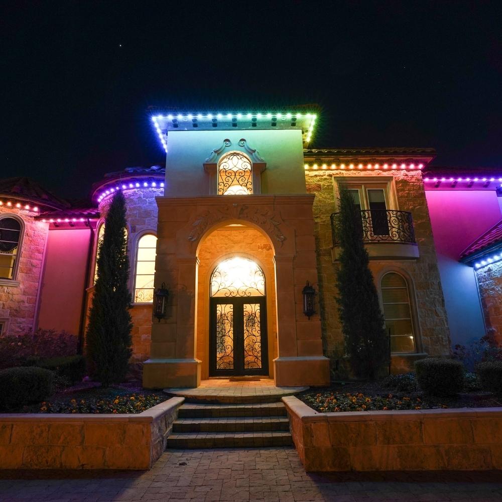 entrance-door-of-a-house-lightined-with-the-colored-leds