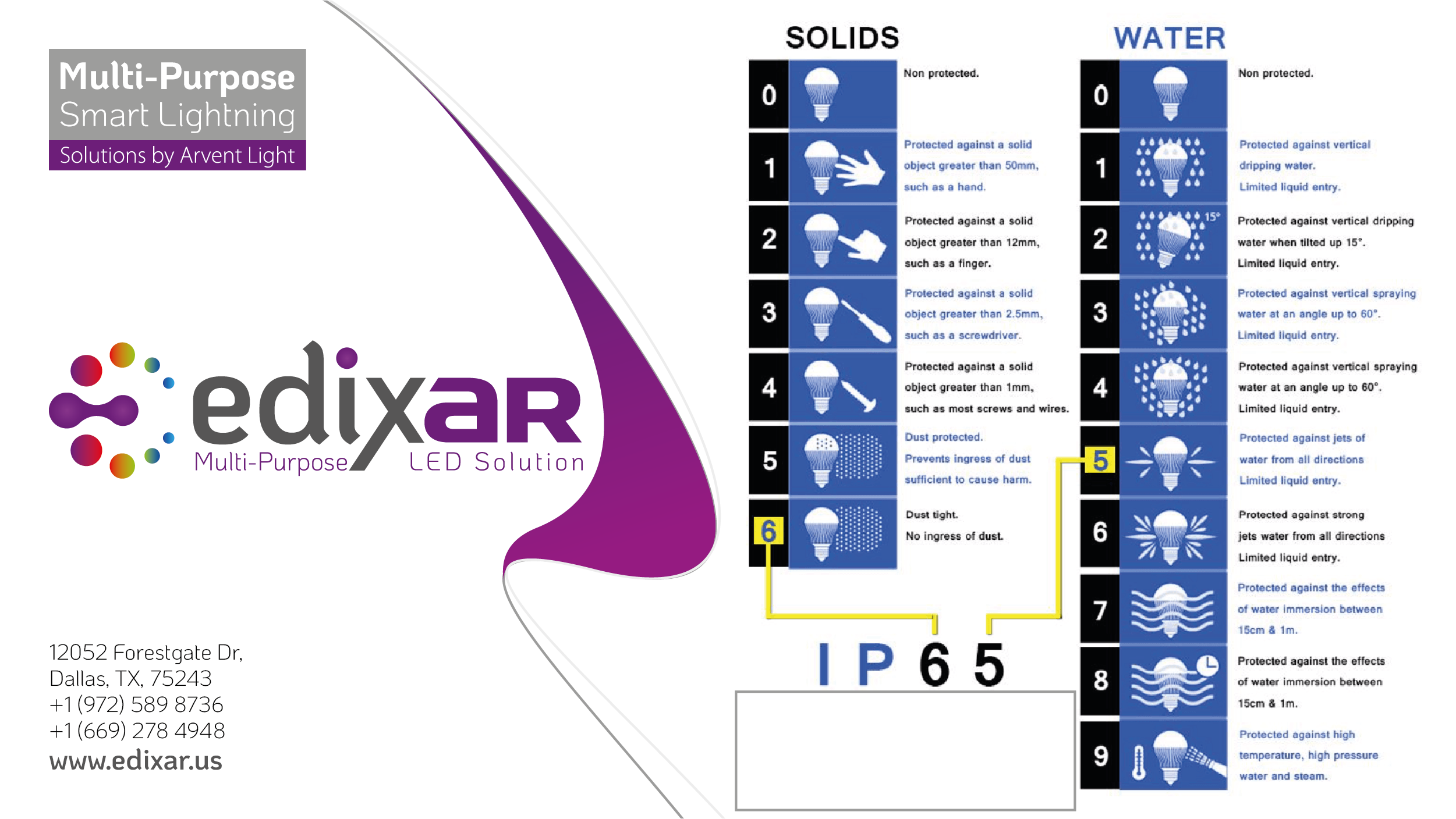 Detailed list about IP Code 65